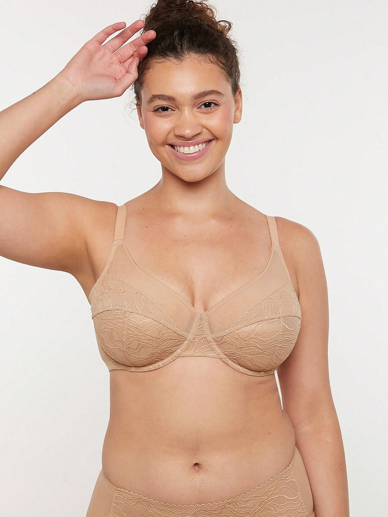 Full Coverage Push-Up Unlined Lace Bra