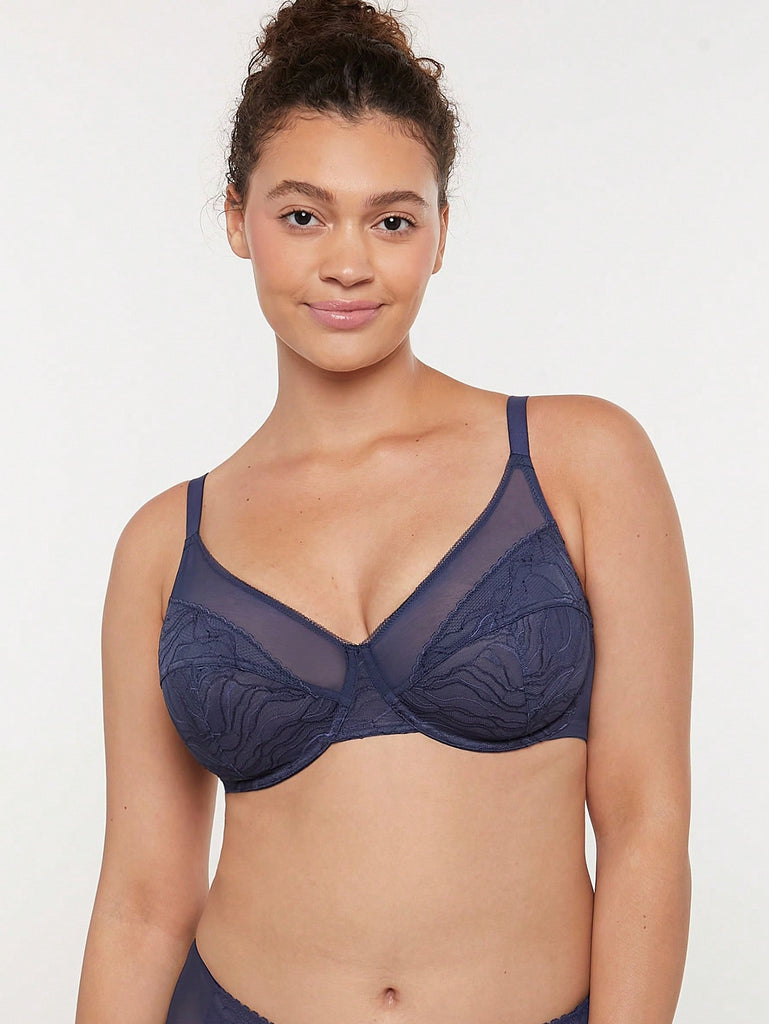 Full Coverage Push-Up Unlined Lace Bra