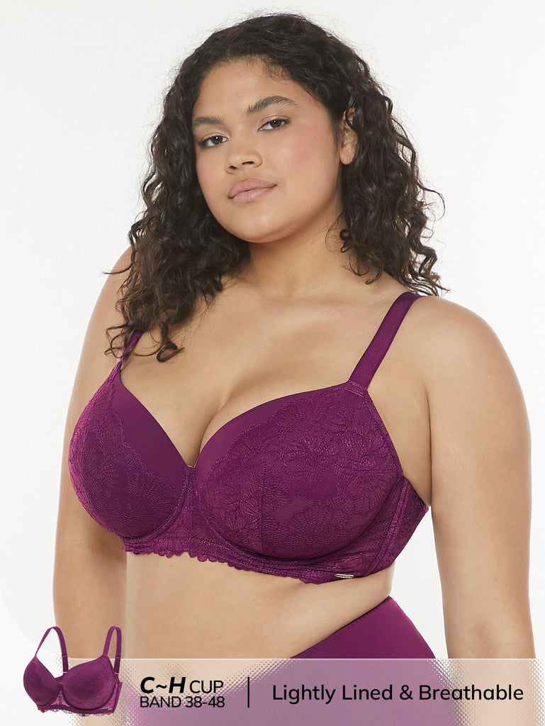 Plus Push-up Support Lace Bra