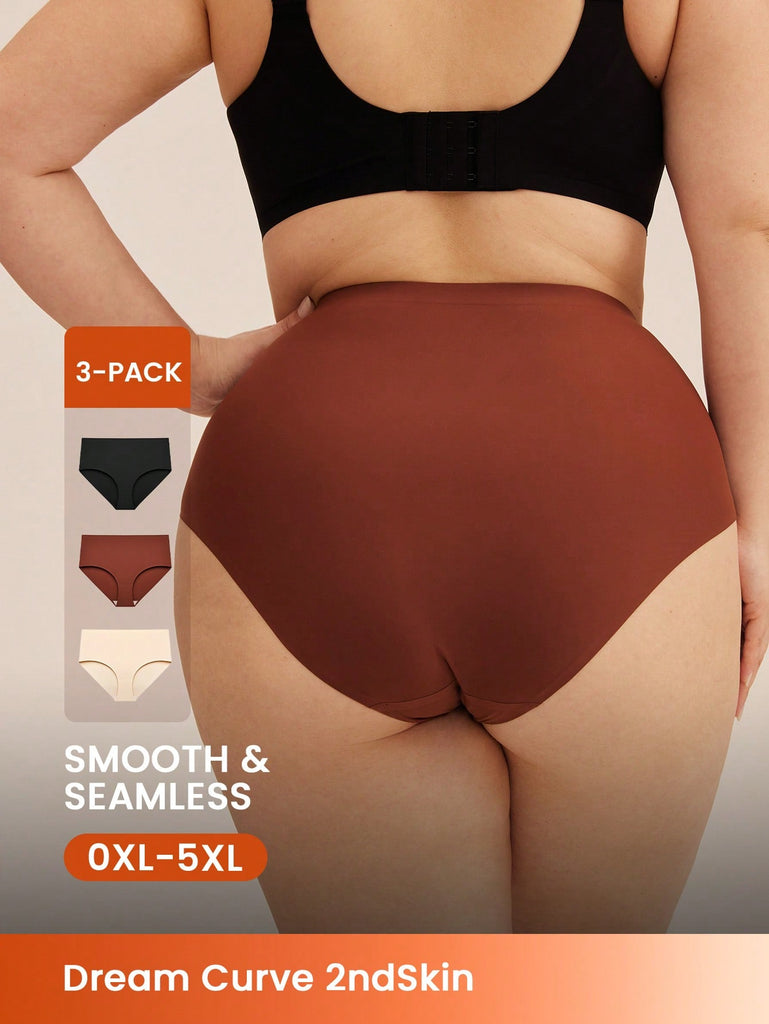 Plus 3-Pack Smoothing High-Waist Briefs Women Underwear Panty Set
