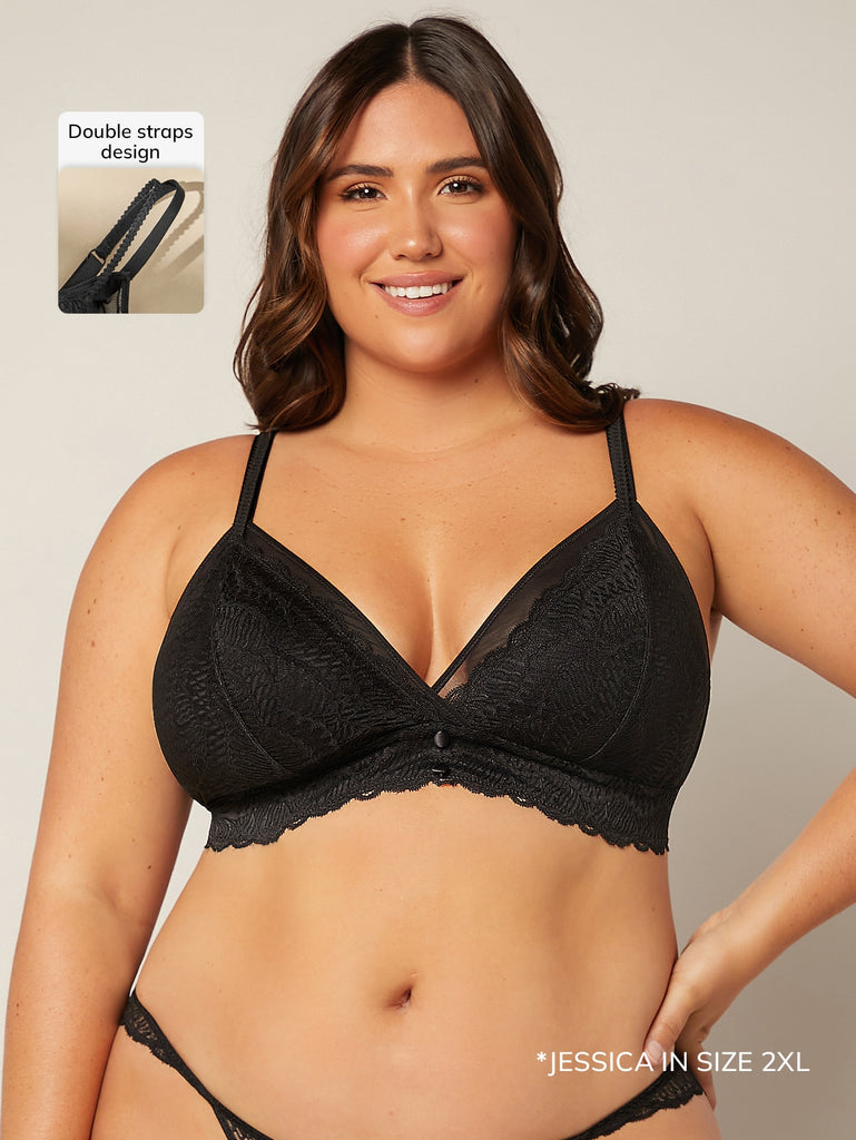 Plus Laced With Luv Supporting Bralette sem fio